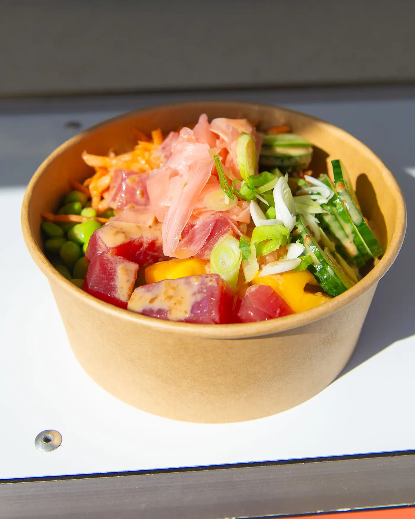 Fresh tuna poke served from the Peeld truck